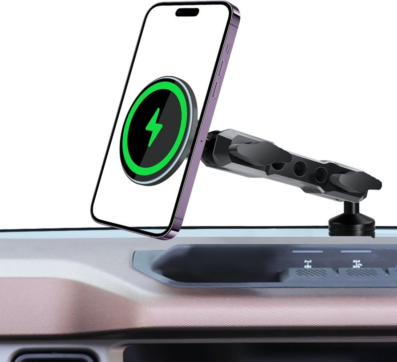 ZKJAYOE Phone Mount Holder for Ford Bronco 2021 2022 2023 2024 2025 2/4 Door,Magnetic Wireless Charging,Magsafe Charger for Ford Bronco, for Ford Bronco Accessories with C-C cable(Not for Bronco Sport) - Image 1